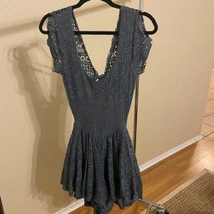Free People Backless Eyelet Romper